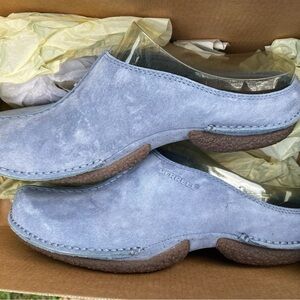 Merrell Women's Light Blue Suede Mules